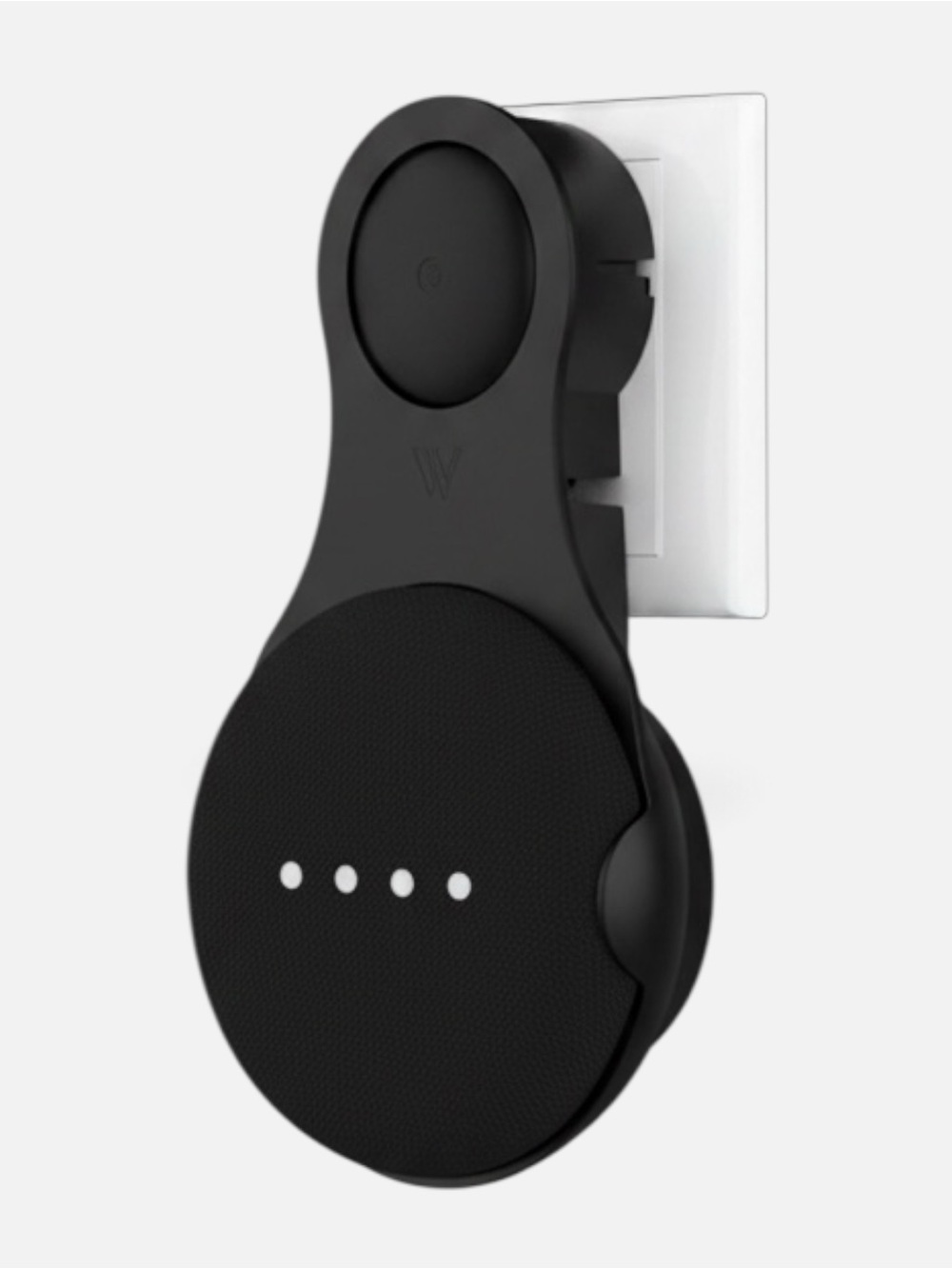 Black Wasserstein AC Outlet Mount for Google Nest Mini and Google Home Mini